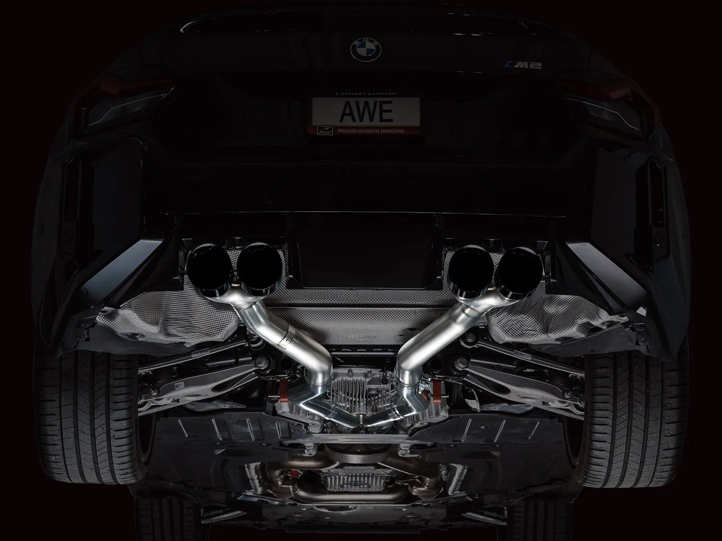 AWE Tuning Track Edition Exhaust Chrome Silver Tips for 23-24 BMW G87 M2 (3020-42487)