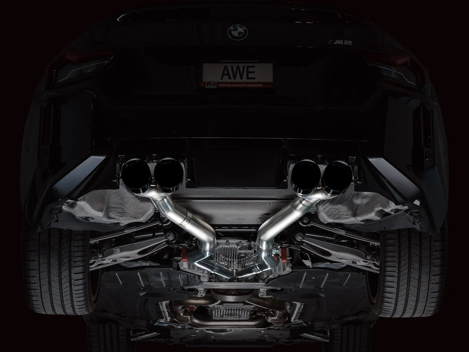 AWE Tuning Track Edition Exhaust Chrome Silver Tips for 23-24 BMW G87 M2 (3020-42487)