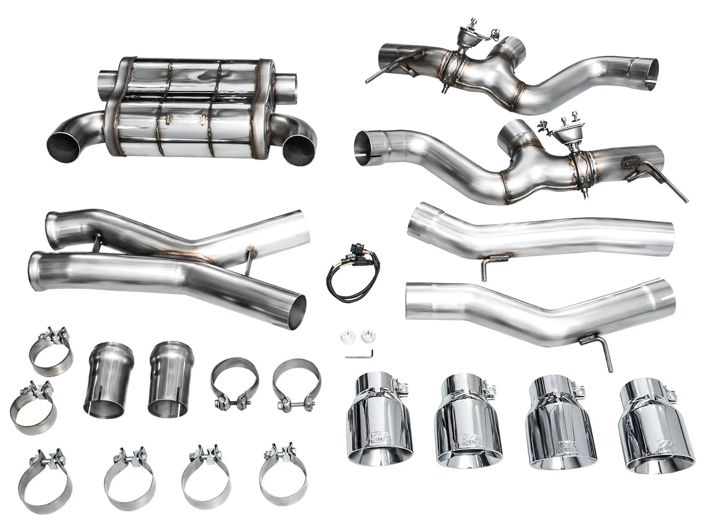 AWE Tuning SwitchPath Edition Exhaust Chrome Silver Tips for 23-24 BMW G87 M2 (3025-42487)