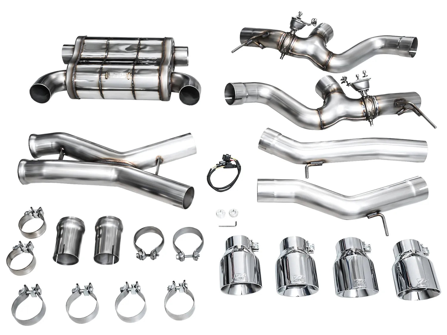 AWE Tuning SwitchPath Edition Exhaust Chrome Silver Tips for 23-24 BMW G87 M2 (3025-42487)