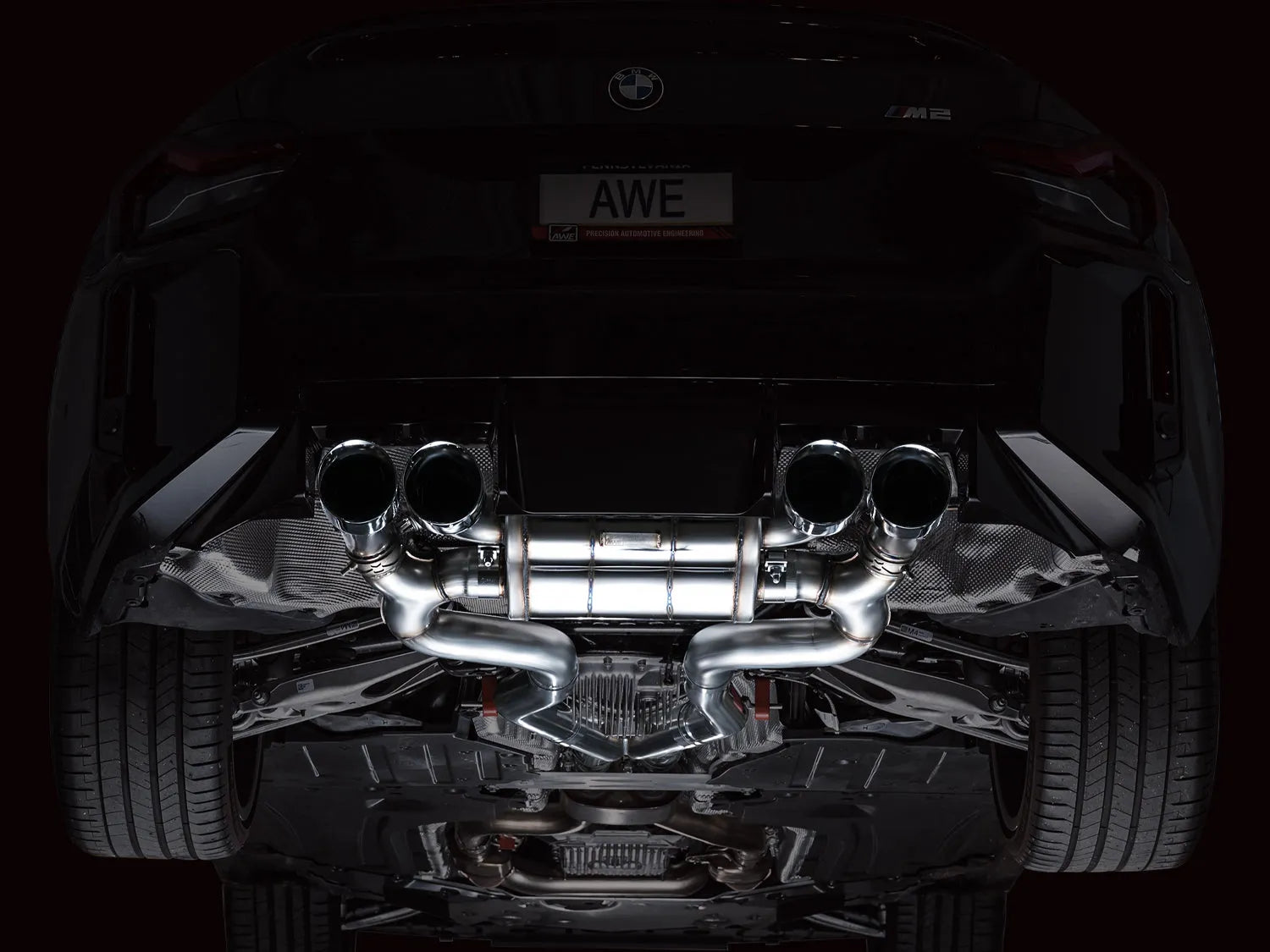 AWE Tuning SwitchPath Edition Exhaust Chrome Silver Tips for 23-24 BMW G87 M2 (3025-42487)