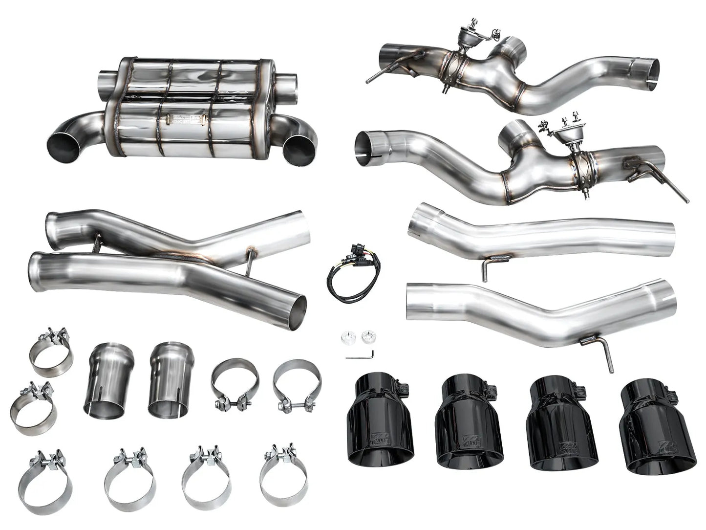 AWE Tuning SwitchPath Edition Exhaust Chrome Silver Tips for 23-24 BMW G87 M2 (3025-42487)