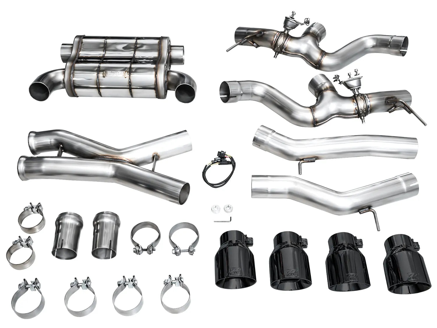 AWE Tuning SwitchPath Edition Exhaust Chrome Silver Tips for 23-24 BMW G87 M2 (3025-42487)