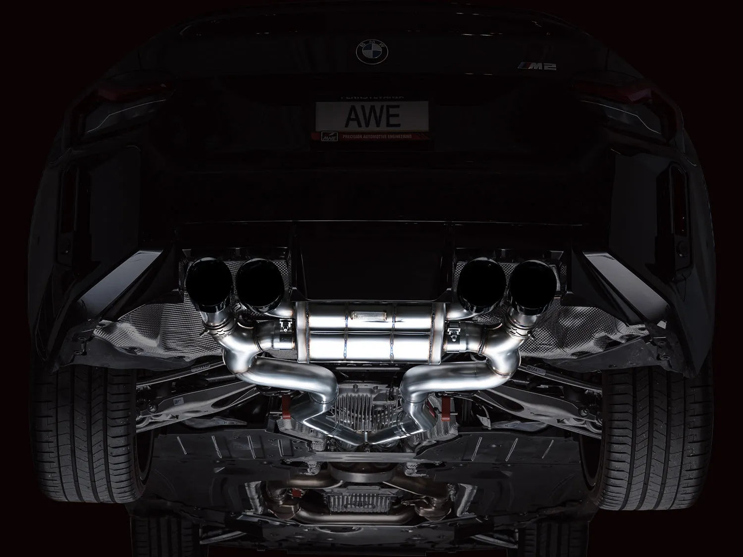 AWE Tuning SwitchPath Edition Exhaust Chrome Silver Tips for 23-24 BMW G87 M2 (3025-42487)