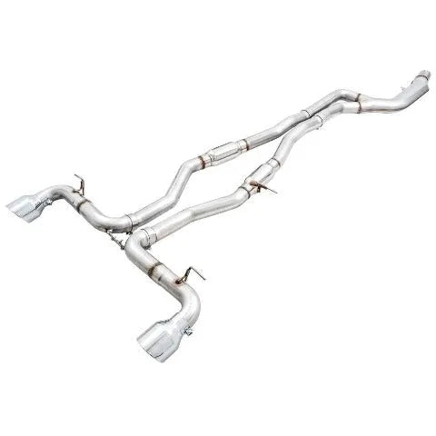 AWE Tuning Resonated Track Edition Exhaust for A90 Supra - 5" Chrome Silver Tips (3015-32116)