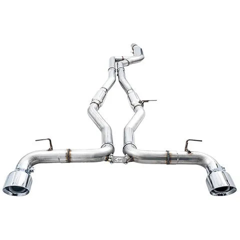 AWE Tuning Resonated Track Edition Exhaust for A90 Supra - 5" Chrome Silver Tips (3015-32116)