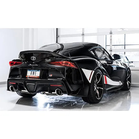 AWE Tuning Resonated Track Edition Exhaust for A90 Supra - 5" Chrome Silver Tips (3015-32116)