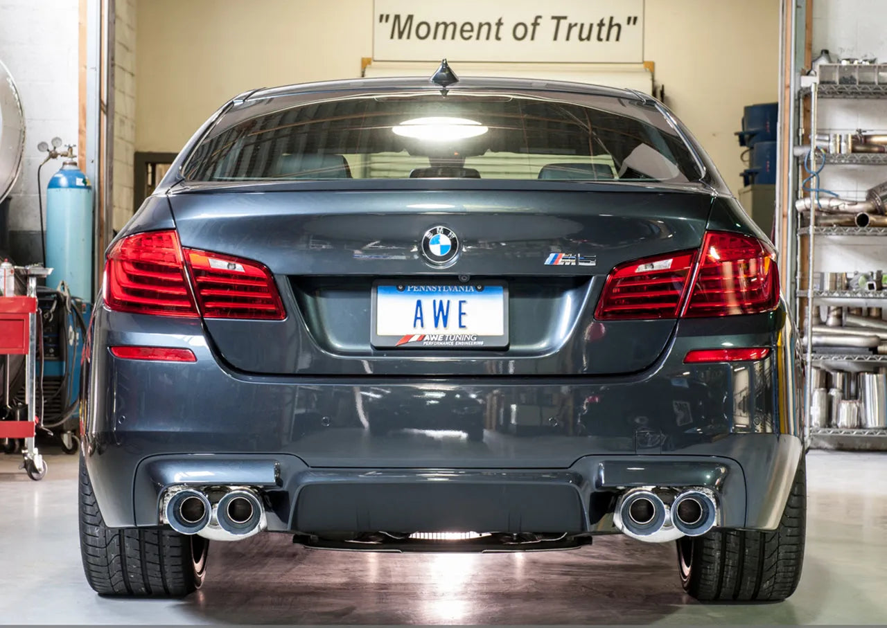 AWE Tuning Touring Edition Axle Back Exhaust for BMW F10 M5, Chrome Silver Tips (3015-42062)