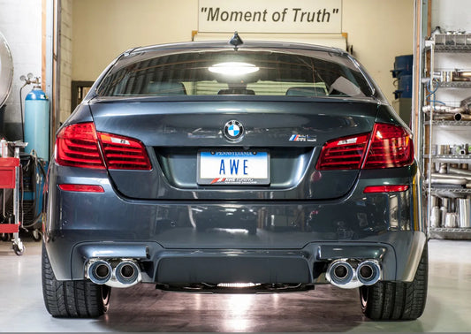 AWE Tuning Touring Edition Axle Back Exhaust for BMW F10 M5, Chrome Silver Tips (3015-42062)