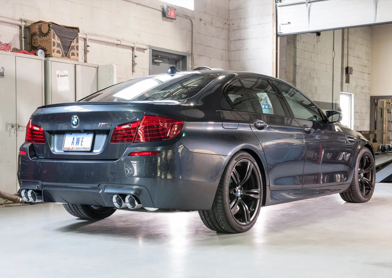 AWE Tuning Touring Edition Axle Back Exhaust for BMW F10 M5, Chrome Silver Tips (3015-42062)