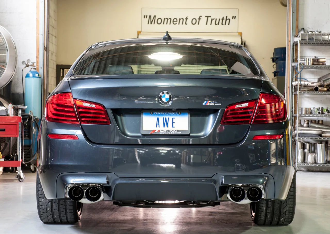 AWE Tuning Touring Edition Axle Back Exhaust for BMW F10 M5, Chrome Silver Tips (3015-42062)