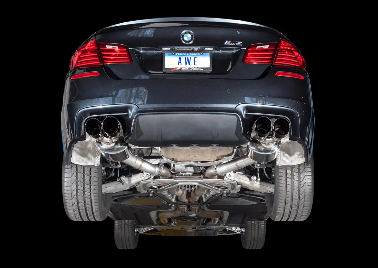 AWE Tuning Touring Edition Axle Back Exhaust for BMW F10 M5, Chrome Silver Tips (3015-42062)