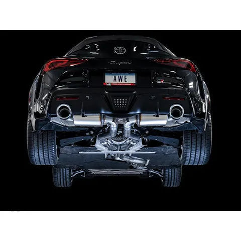 AWE Tuning Non-Resonated Touring Edition Exhaust for A90 Supra - 5" Chrome Silver Tips (3020-32058)