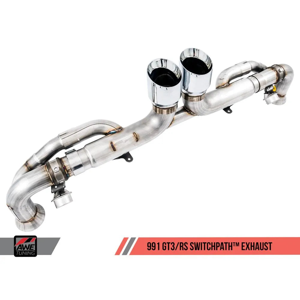 AWE SwitchPath Exhaust for Porsche 991.1/2 GT3/RS - Diamond Black Tips (3025-33016)