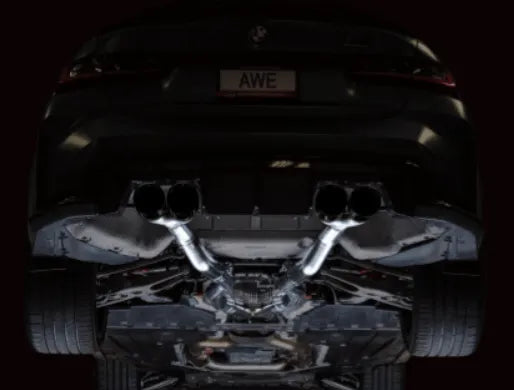 AWE Tuning Track Edition Catback Exhaust for BMW G8X M3/M4 - Diamond Black Tips (3020-42482)