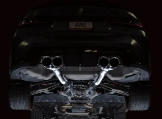 AWE Tuning Track Edition Catback Exhaust for BMW G8X M3/M4 - Chrome Silver Tips (3020-43482)