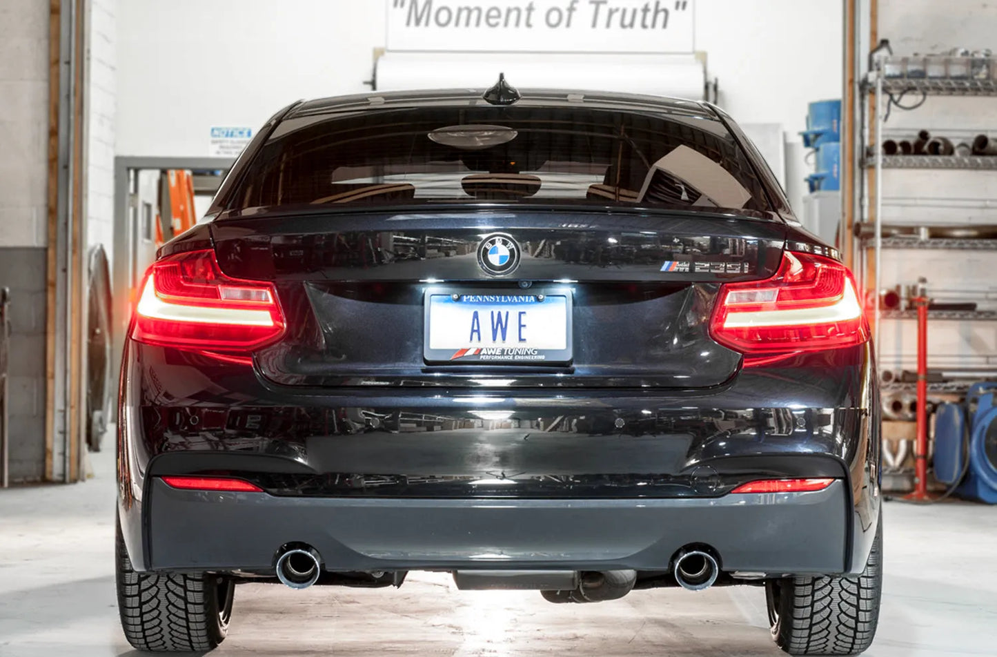 AWE Tuning Touring Axle Back Exhaust BMW F22 M235i/M240i (14-21) | Chrome Tips (3010-32028)