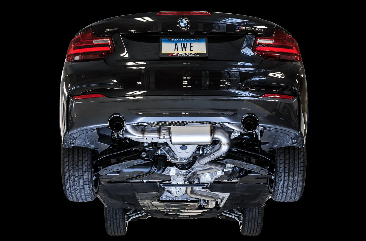 AWE Tuning Touring Axle Back Exhaust BMW F22 M235i/M240i (14-21) | Chrome Tips (3010-32028)