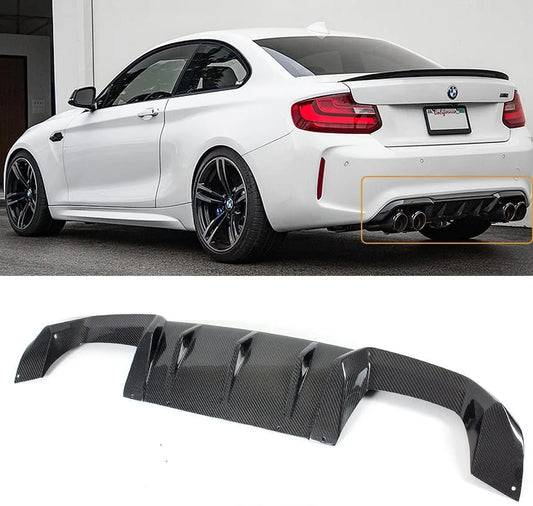 F87 M2 AK STYLE CARBON FIBER REAR BUMPER DIFFUSER