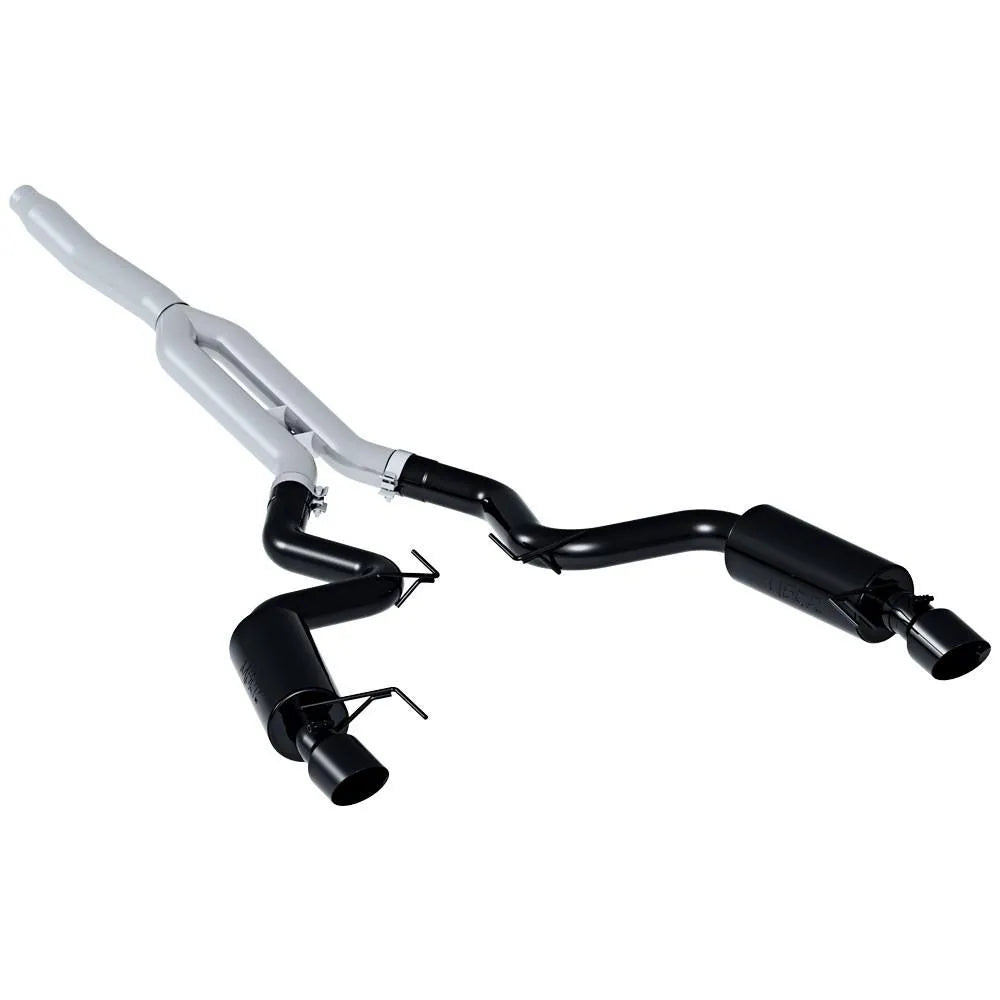MBRP 15-18 Ford Mustang EcoBoost 2.3L Black 3in Cat Back Dual Split Rear Exit (Street Version)