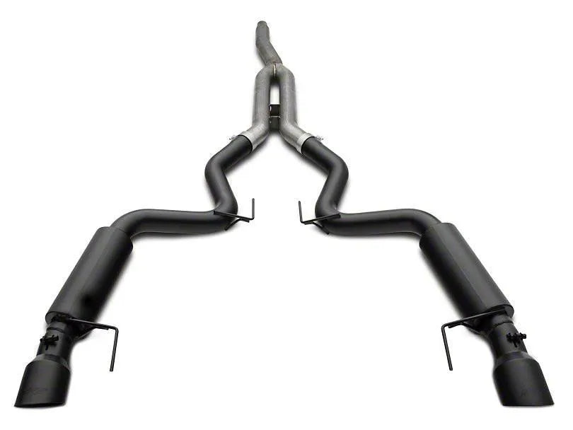 MBRP 15-19 Ford Mustang EcoBoost 2.3L Black 3in Cat Back Dual Split Rear Exit (Race Version)