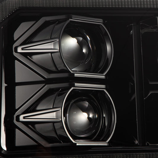 AlphaRex 05-07 Ford Super Duty/Excursion LUXX-Series LED Projector Headlights - Alpha-Black