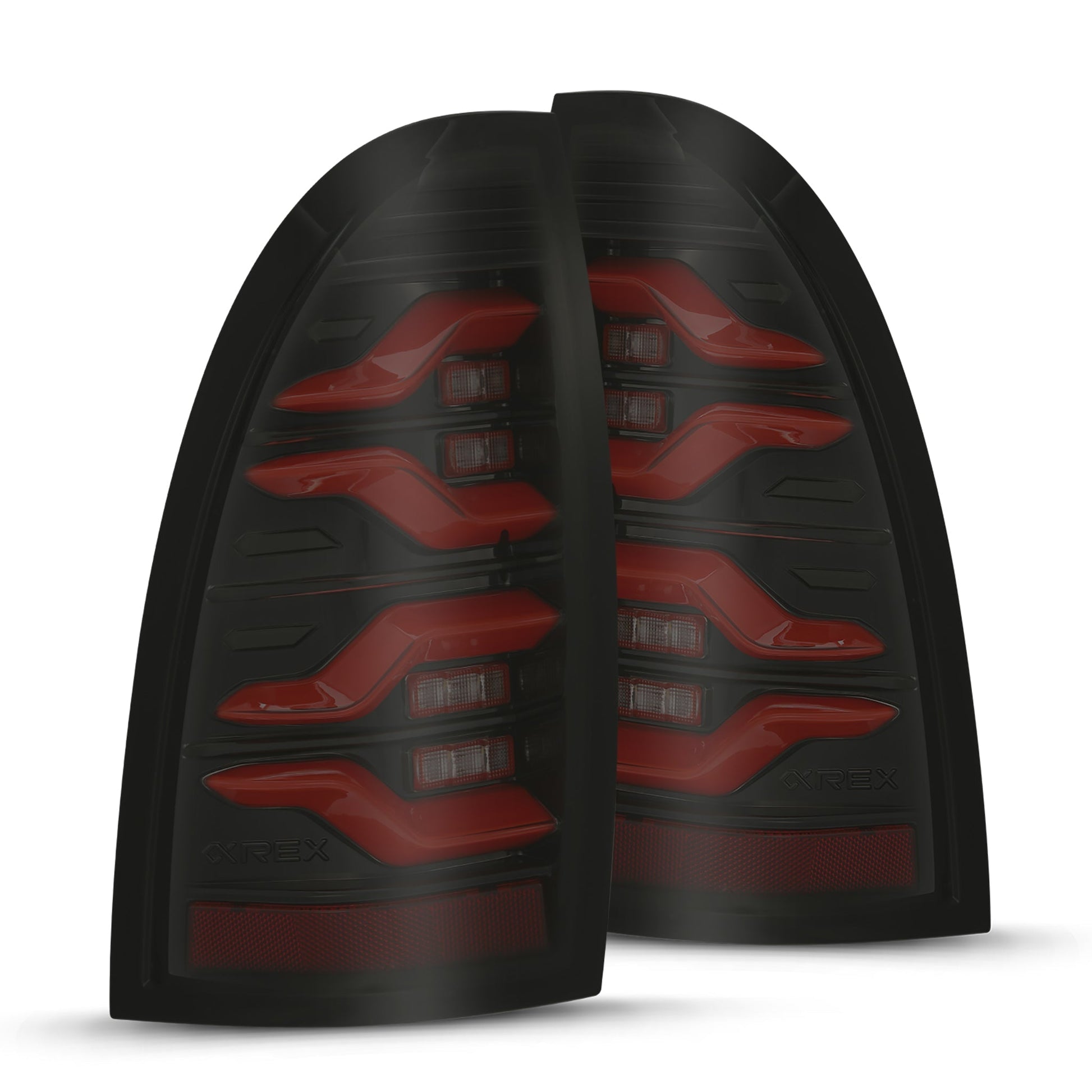AlphaRex 05-15 Toyota Tacoma LUXX LED Taillights Blk/Red w/Activ Light/Seq Signal