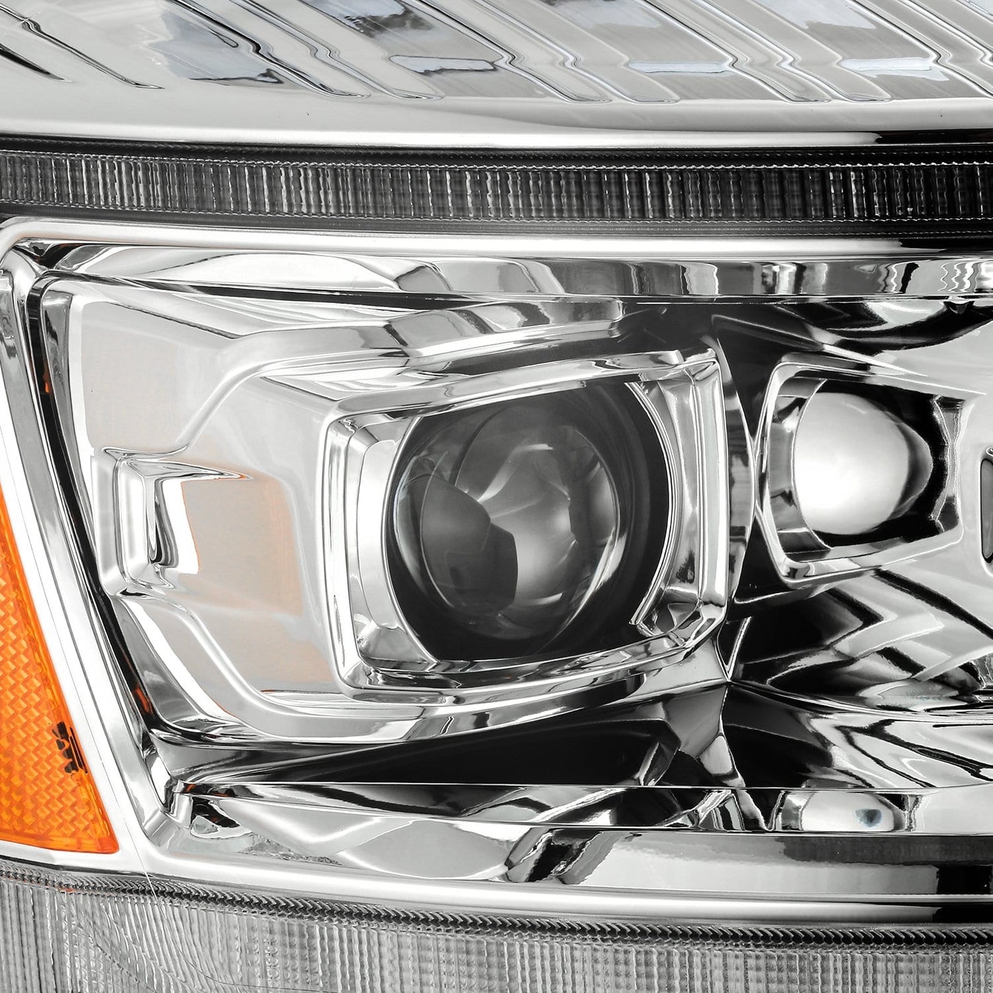 AlphaRex 06-08 Dodge Ram 1500HD PRO-Series Projector Headlights Plank Style Chrome w/Seq Signal/DRL