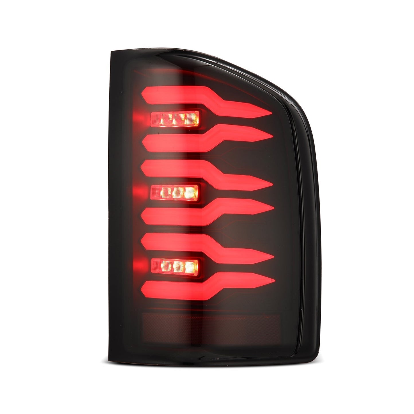 AlphaRex 07-14 Chevrolet Silverado 1500/2500HD/3500HD Luxx-Series LED Tail Lights Blk w/Smoked Lens