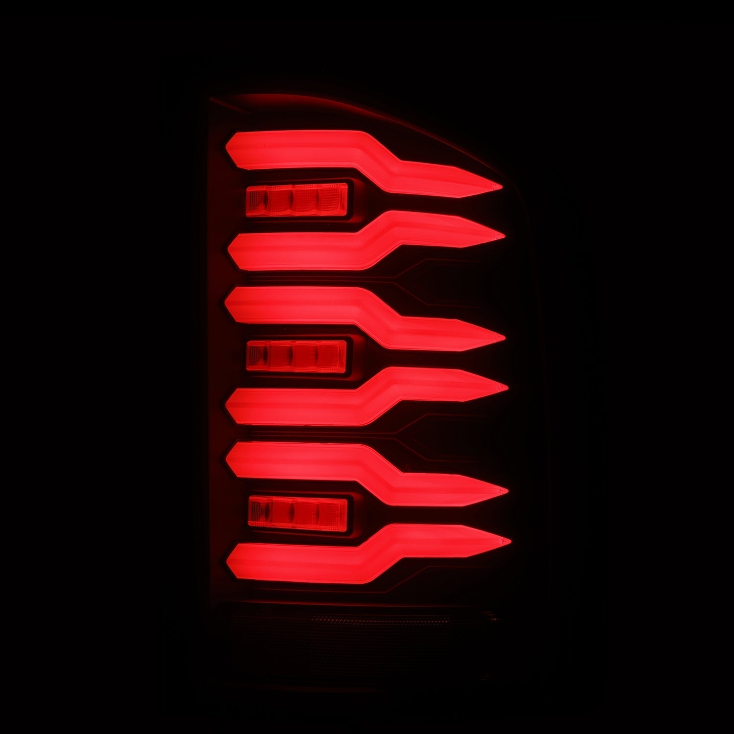 AlphaRex 07-14 Chevrolet Silverado 1500/2500HD/3500HD Luxx-Series LED Tail Lights Blk w/Smoked Lens