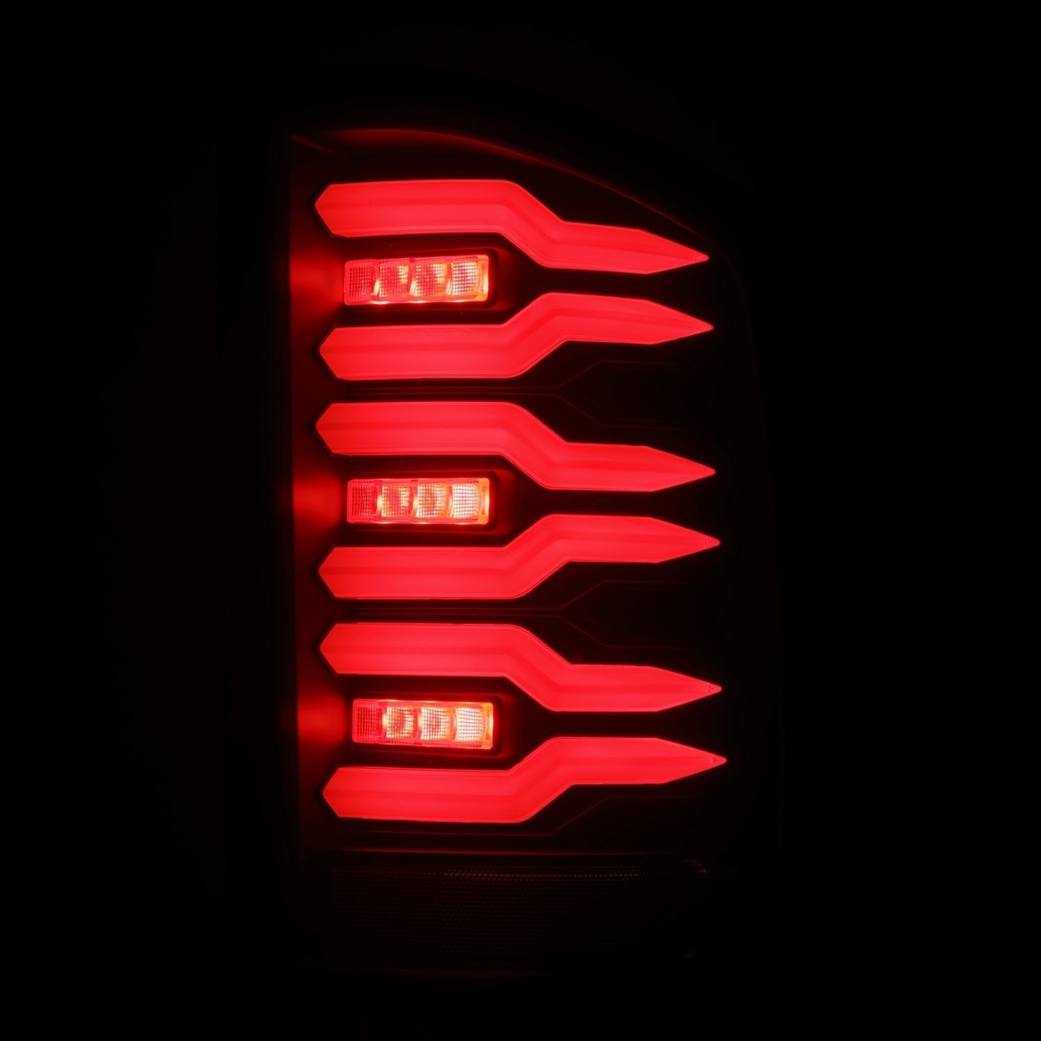 AlphaRex 07-14 Chevrolet Silverado 1500/2500HD/3500HD Luxx-Series LED Tail Lights Blk w/Smoked Lens