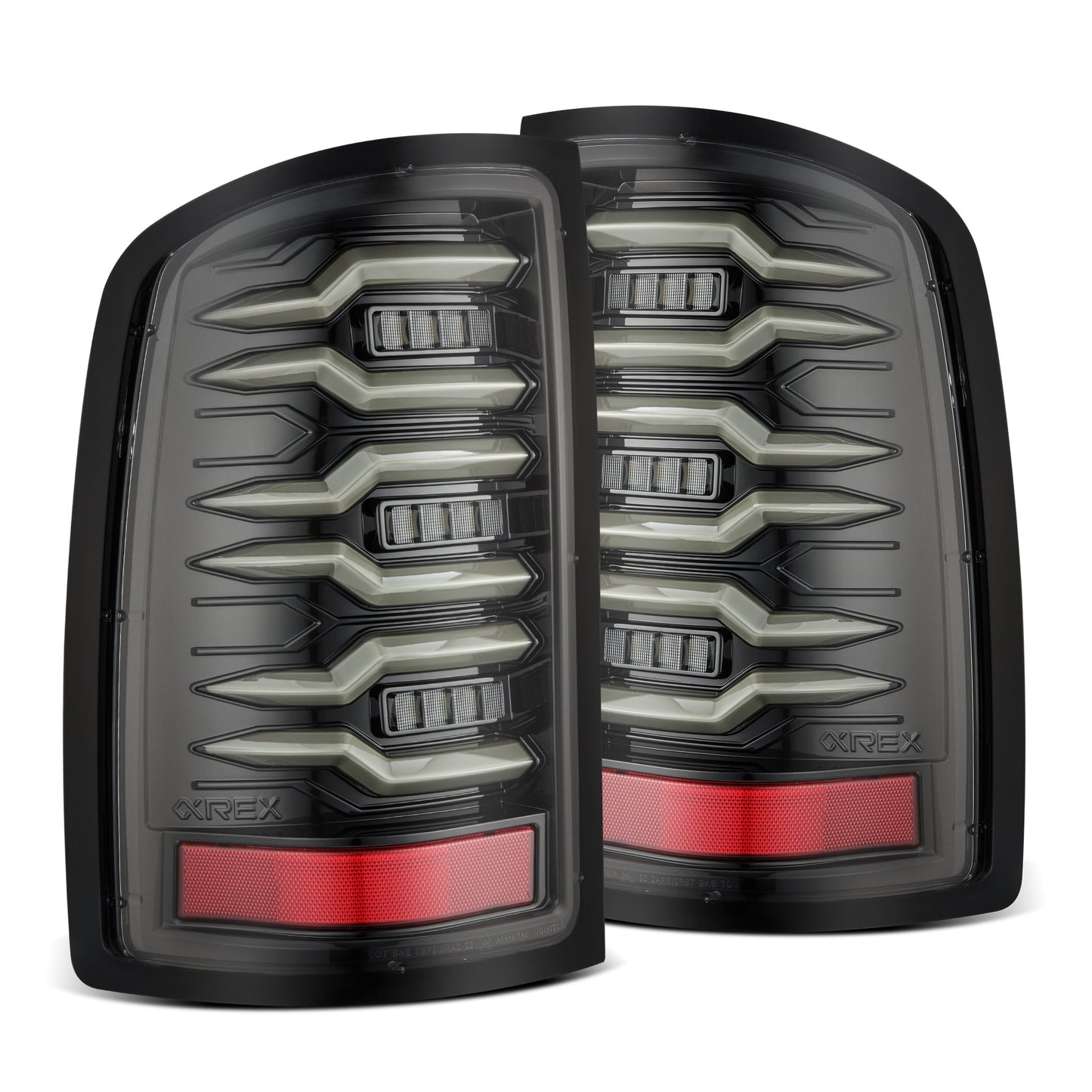 AlphaRex 07-13 GMC Sierra 1500/2500HD/3500HD Luxx Series LED Tail Lights - Alpha Black