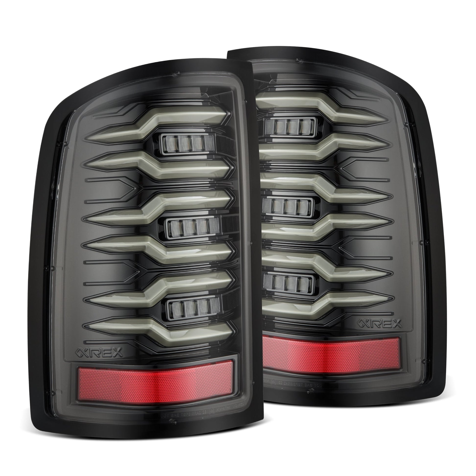 AlphaRex 07-13 GMC Sierra 1500/2500HD/3500HD Luxx Series LED Tail Lights - Alpha Black