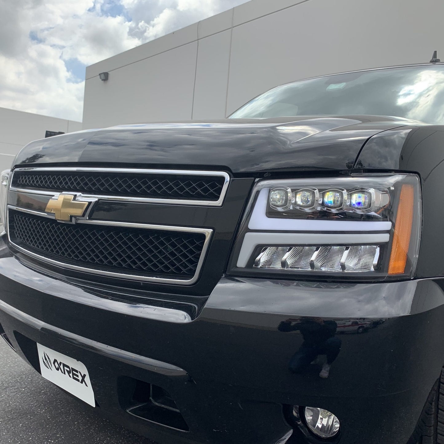 AlphaRex 07-13 Chevy Avalanche NOVA LED Proj Headlights Plank Style Matte Black w/Activ Light/DRL