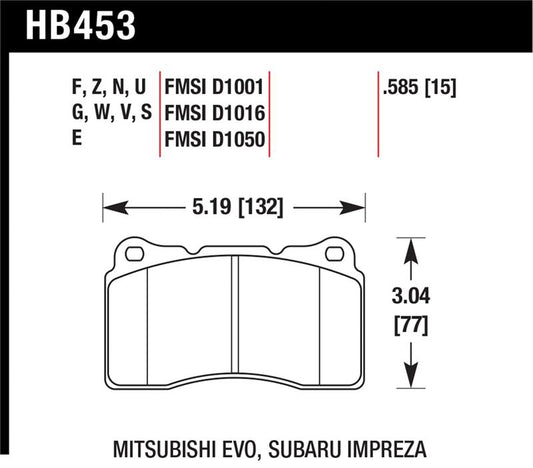 Hawk 03-06 Evo / 04-09 STi / 09-10 Genesis Coupe (Track Only) / 2010 Camaro SS / 08-09 Pontiac G8 GX