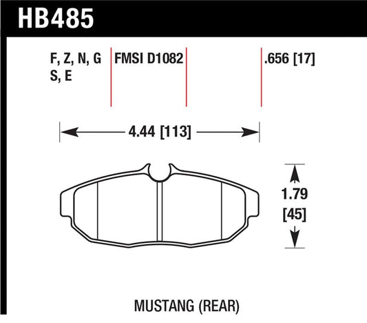Hawk 2011-2012 Ford Mustang 5.0L Perf. 5.0 (w/Brembo Brakes) High Perf. Street 5.0 Rear Brake Pads