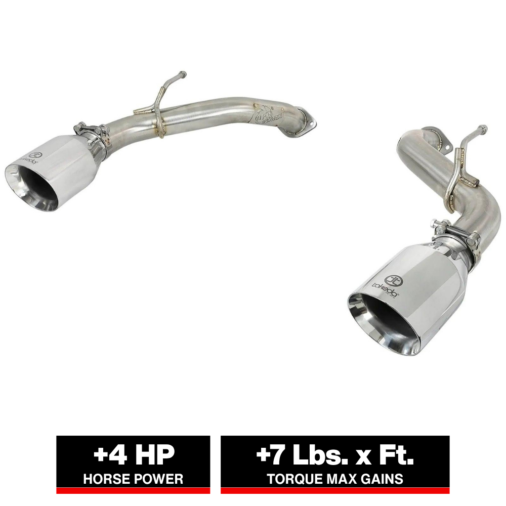 aFe POWER Takeda 2.5in 304 SS Axle-Back Exhaust w/ Black Tips 17-19 Infiniti Q60 V6-3.0L (tt)