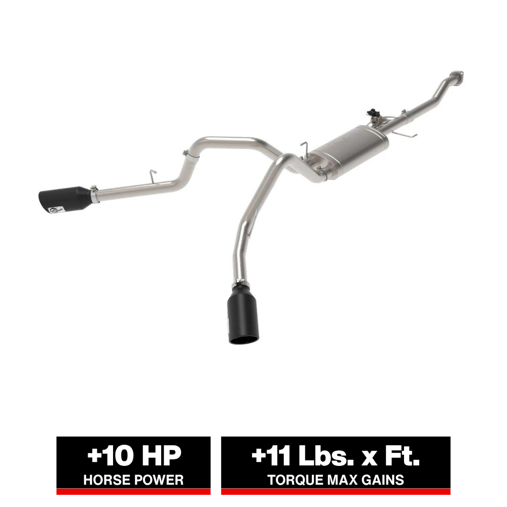aFe Gemini XV 3in 304 SS Cat-Back Exhaust 15-20 Ford F-150 V6 2.7L/3.5 w/ Black Tips