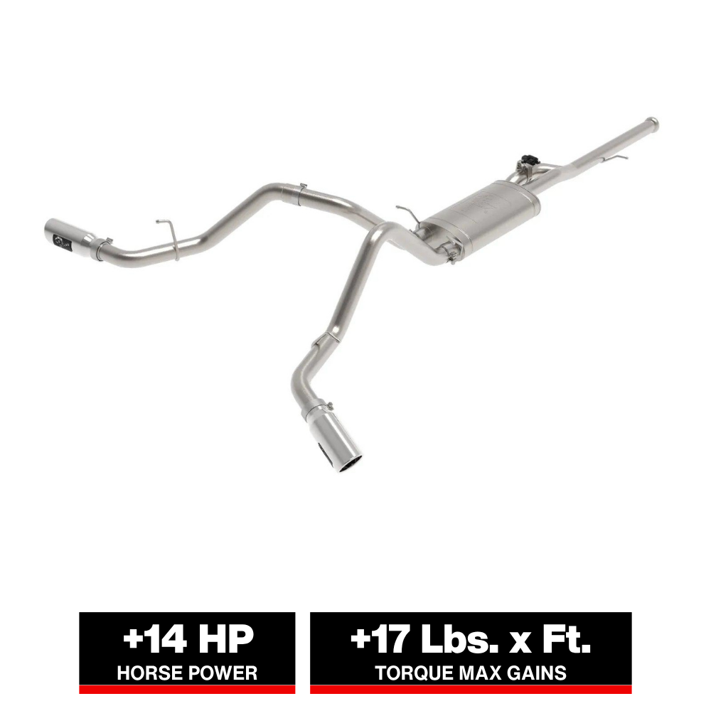 aFe Gemini XV 3in 304SS CB Exhaust w/ Cutout 14-19 GM Trucks 4.3/5.3L w/ Pol Tips - CrewCab/Extended