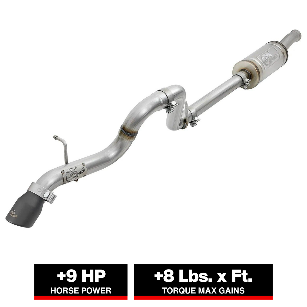 aFe MACH Force-Xp Axle-Back Hi-Tuck Exhaust System w/Black Tip 18-19 Jeep Wrangler (JL) V6 3.6L