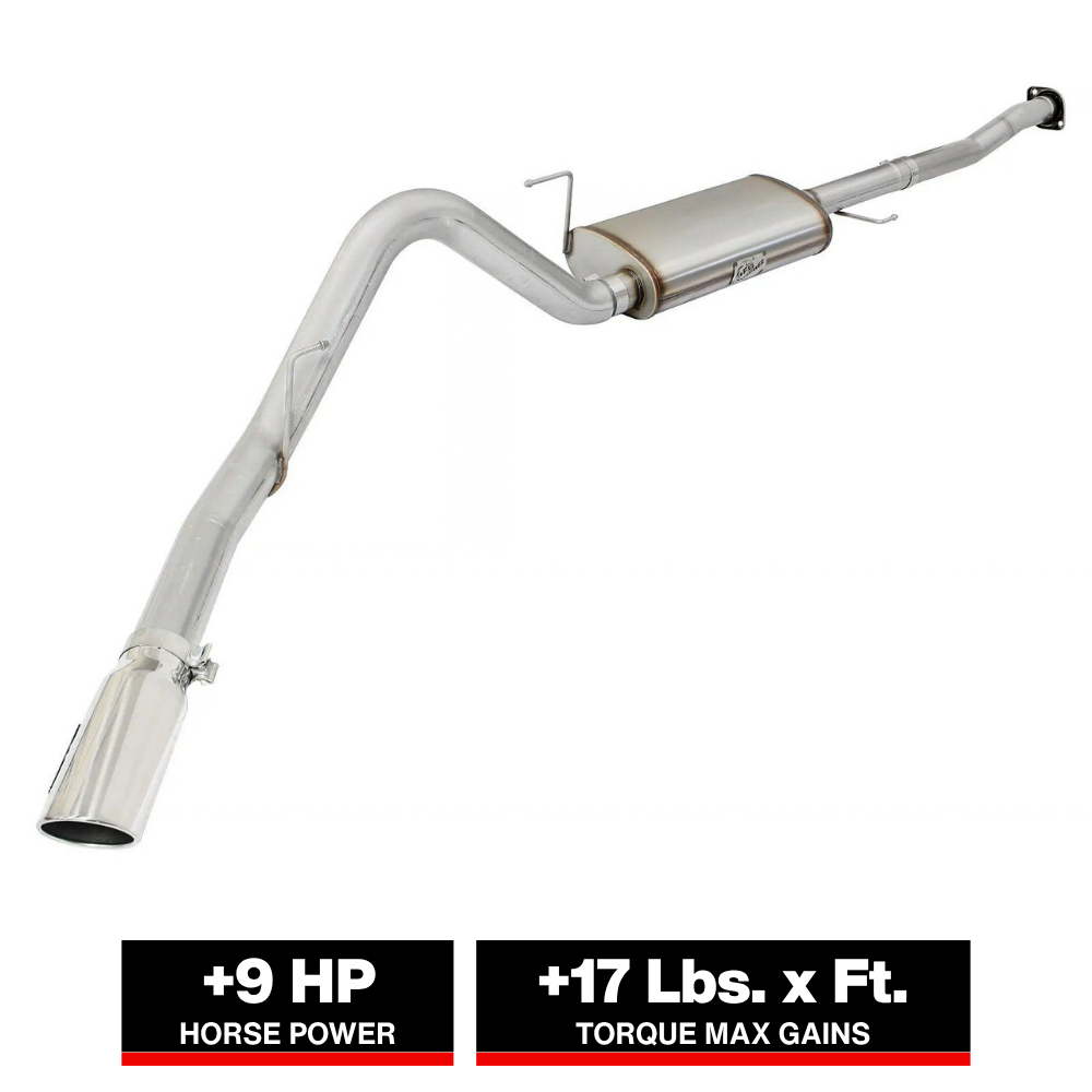 aFe MACHForce XP Exhaust 3in-3.5in SS Single Side Ext CB w/ Polished Tips 15 Ford F150 V8 5.0L CC/SB