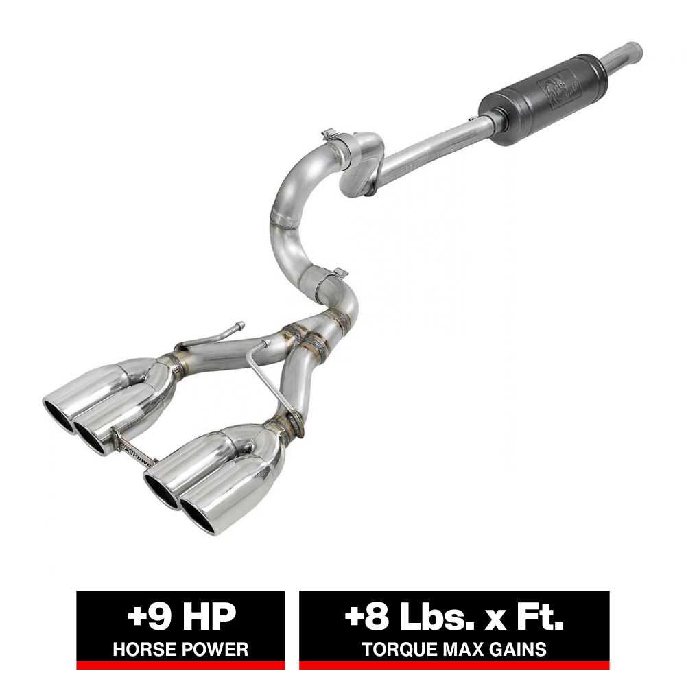 aFe Rebel Series 2.5in. 304 SS C/B Exhaust System 2018 Jeep Wrangler (JL) V6-3.6L - Polished Tip
