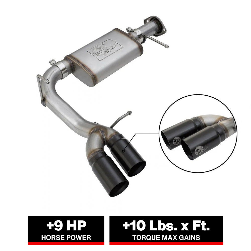 aFe Rebel Series CB 3in Middle Side Exit SS Exht w/ Black Tips 15-17 Chevy Colorado / GMC Canyon
