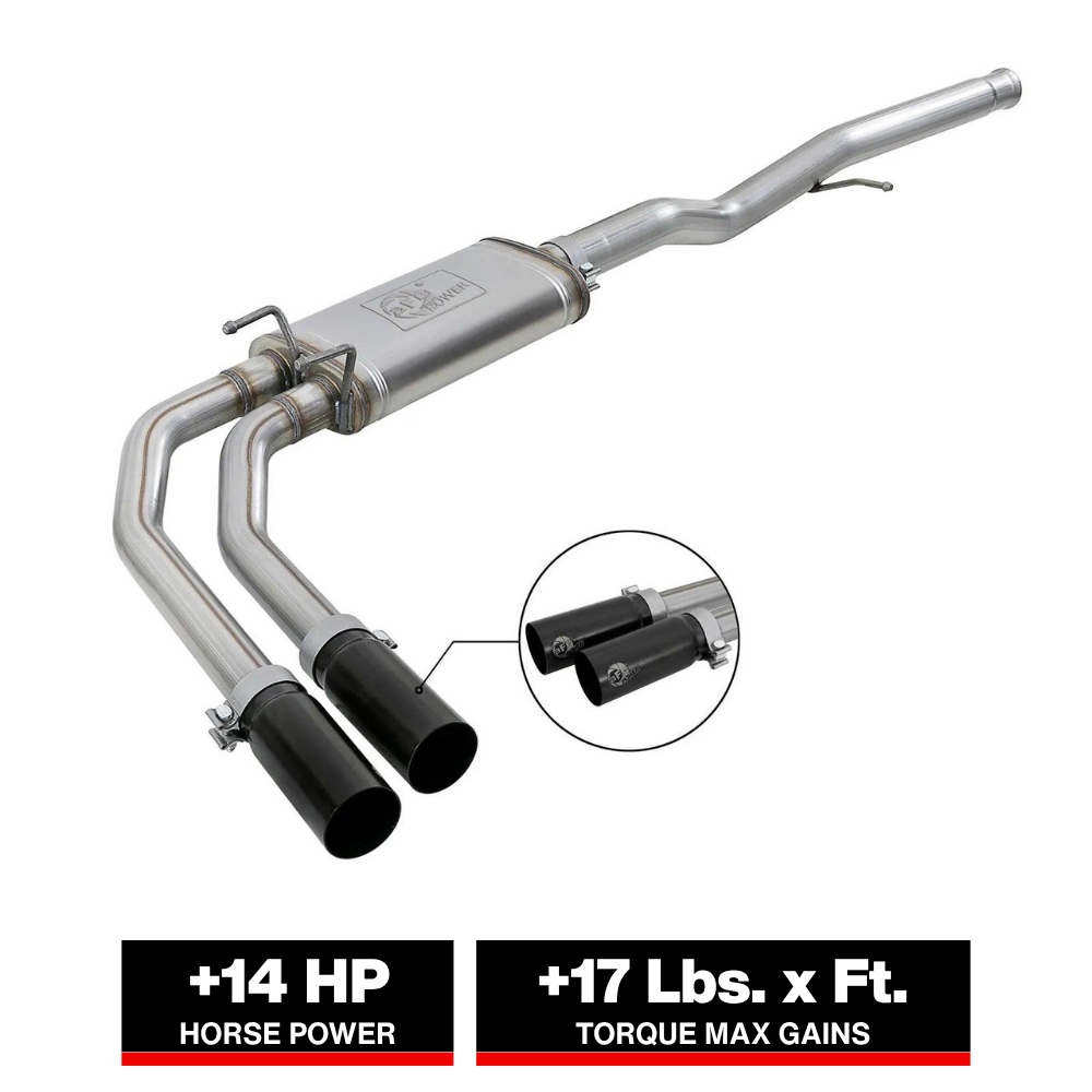 aFe Rebel Series 3in to 2.5in 409 SS Cat-Back Exhaust w/ Black Tips 09-18 GM Silverado/Sierra 5.4L