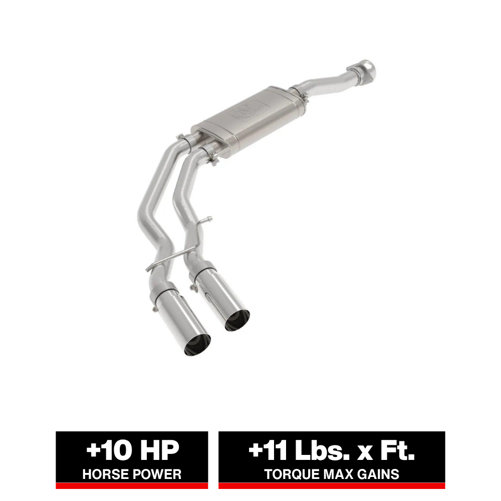 aFe Rebel 3in 409 SS Cat-Back Exhaust 2021 Ford F-150 V6 2.7L/3.5L (tt)/V8 5.0L w/ Polished Tips