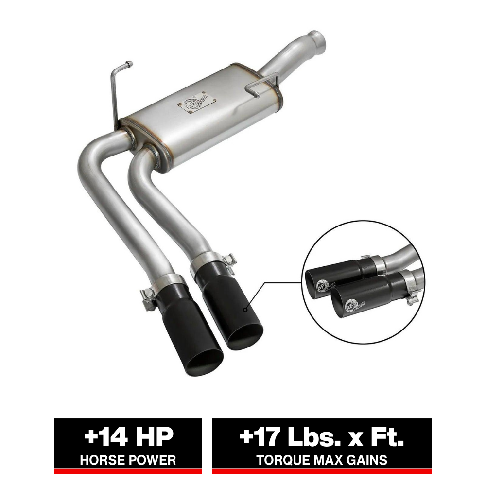 aFe Rebel Series CB Middle-Side Exit SS Exhaust w/ Black Tips 09-16 GM Silverado/Sierra V6/V8