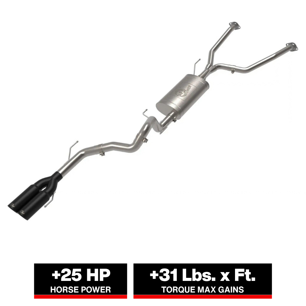 aFe 23-24 Toyota Sequoia V6 3.4L Vulcan Series 2-1/2in to 3in 304 SS Cat-Back Exhaust w/ Black Tip