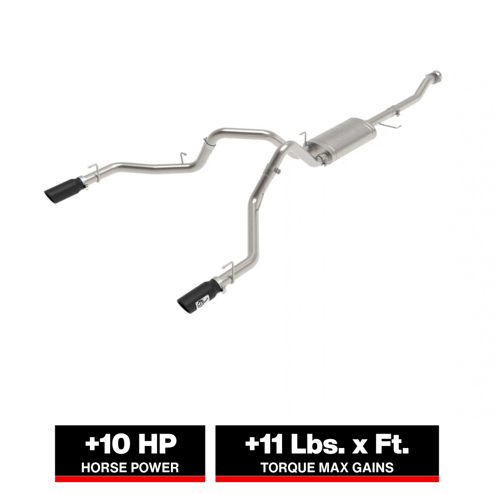aFe Vulcan 3in 304 SS Cat-Back Exhaust 2021 Ford F-150 V6 2.7L/3.5L (tt)/V8 5.0L w/ Black Tips