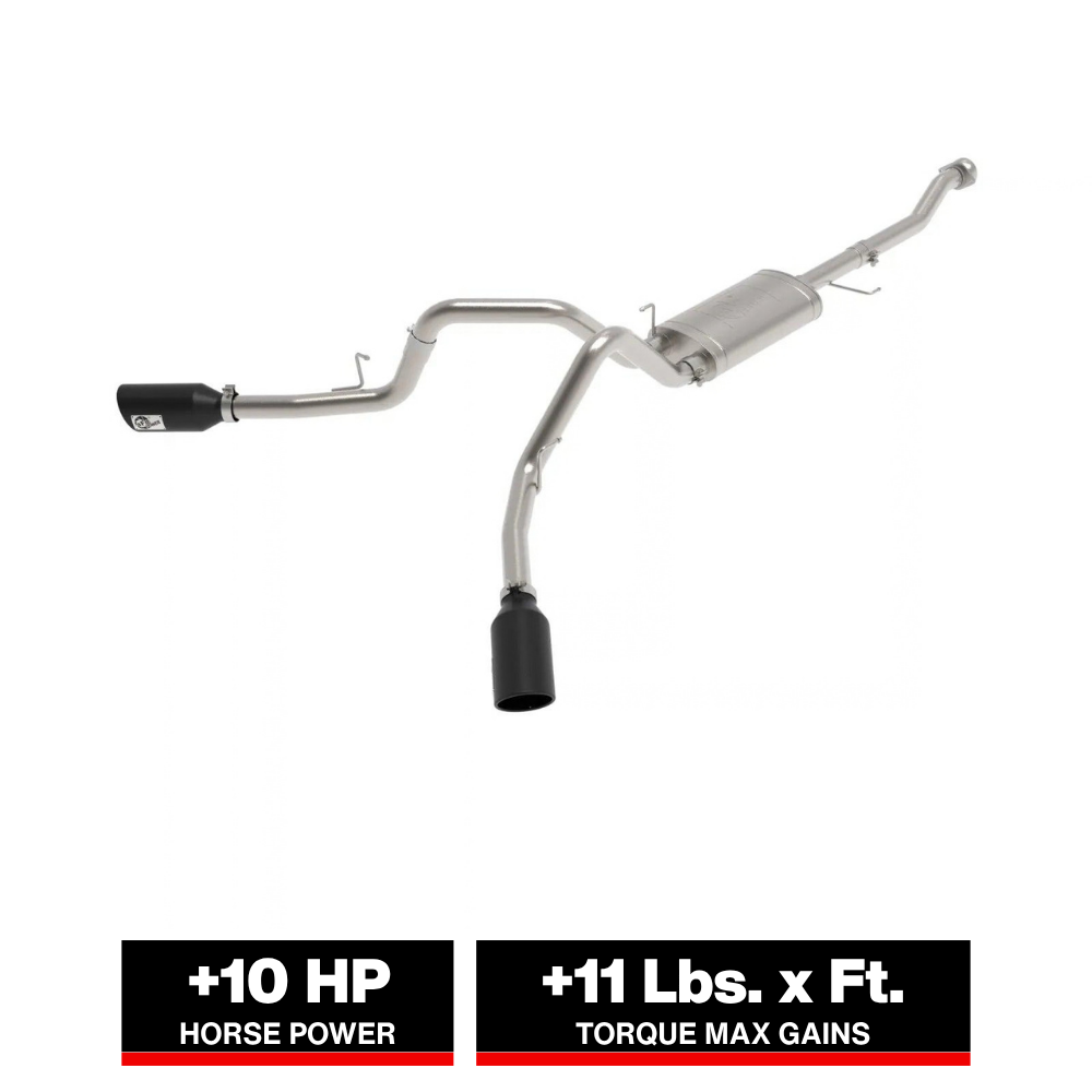 aFe Vulcan 3in 304 SS Cat-Back Exhaust 2021 Ford F-150 V6 2.7L/3.5L (tt)/V8 5.0L w/ Black Tips