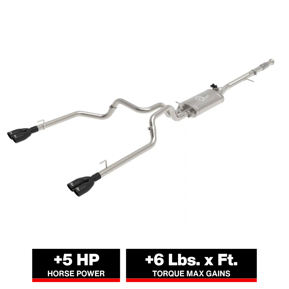 aFe Gemini XV 3in 304 SS Cat-Back Exhaust w/ Cutout 19-21 GM Silverado/Sierra 1500 V8- w/ Black Tips